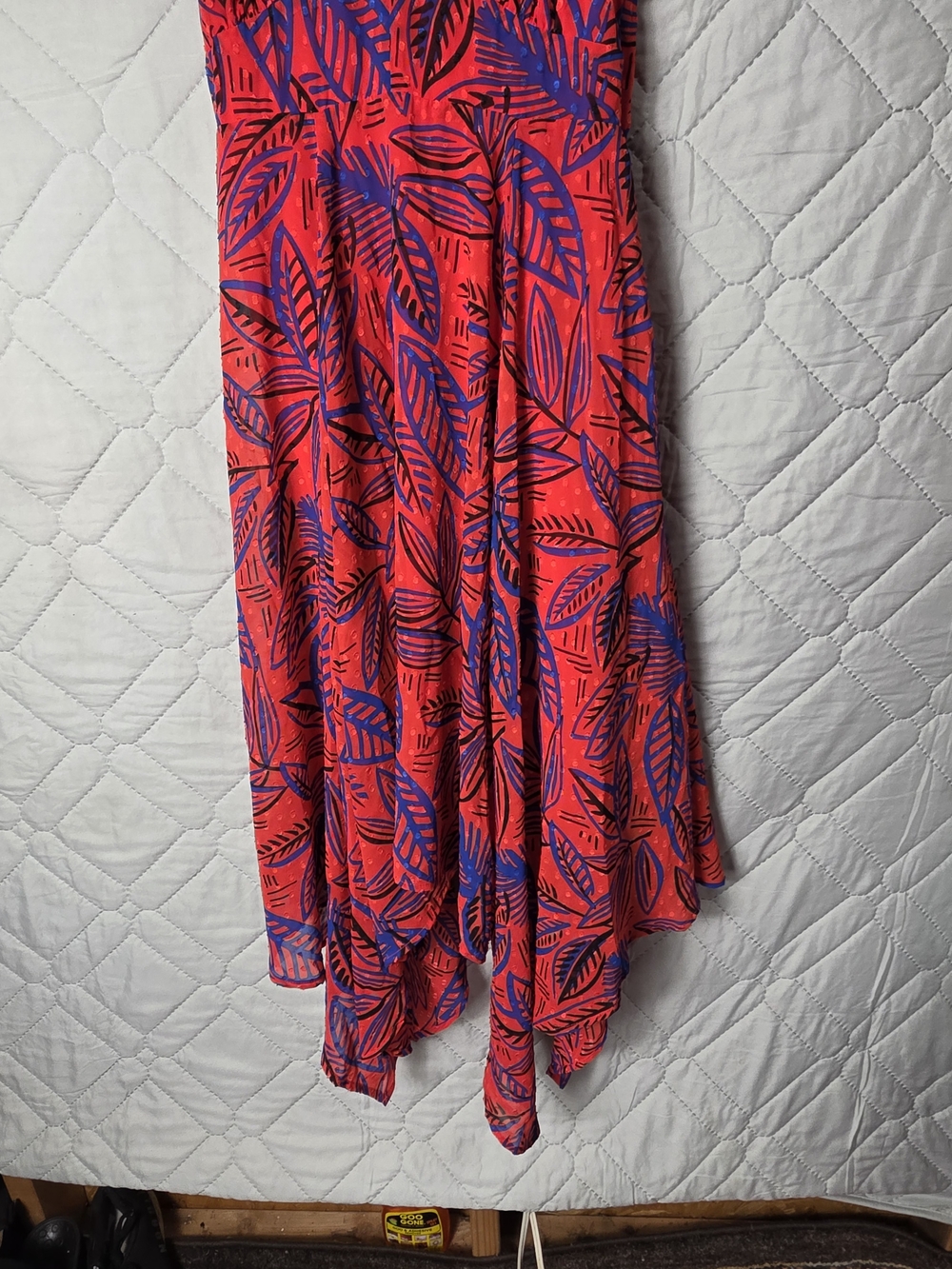 NWT Alexis + Target Tropical Leaf Print Red Chiffon Dress Sz XS Vibrant red - Picture 5 of 13